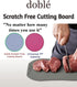 doblé Non-Scratch Flexible Cutting Board for Chopping, Scratch Free Juice Grooves with Easy Grip Handle, Non-Slip Dishwasher Safe for Kitchen (Large (15.6" x 10.7"), Blue gray)