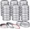 Regular Mouth Canning Lids and Rings - Gusoul 50 Count Mason Jar Lids & Rings/Bands Set for Regular Mouth Canning, Split-Type & Leak Proof Lids with Silicone Seals for Ball, Kerr Jars (70 mm, Sliver)