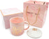 Boss Lady Pink Marble Ceramic Coffee Mug 11.5 Oz with Coasters Boss Lady Mug Birthday Gifts for Women Mom and Girl Female Entrepreneur Business Owner Coffee Mug for Women