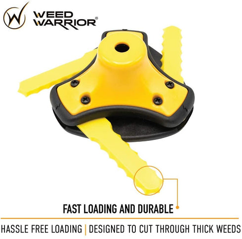 Weed Warrior Push-N-Load 3-Blade Trimmer Head Accessory, Universal Fit