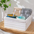 Quan Shuo Antique Square Nesting Box, Decorative Farmhouse Wooden Storage Box 3-Piece Set, White