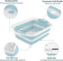 Rottogoon Collapsible Cutting Board, Foldable Chopping Board with Colander, Multifunctional Kitchen Vegetable Washing Basket Silicone Dish Tub for BBQ Prep/Picnic/Camping(Light Blue)
