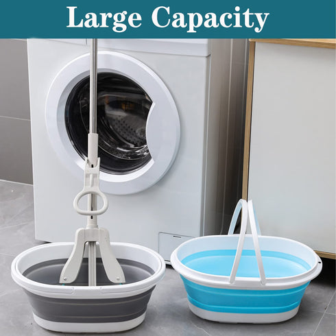 Haundry Portable Collapsible Bucket, 3.2 Gallon Foldable Mop Bucket for Cleaning, Upgraded Version Space Saving for Cleaning Mop, Camping, Tail gating, Car Bucket, Outdoor, Garden