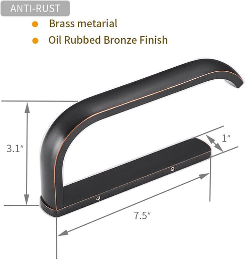 BESy Brass Toilet Tissue Paper Holder Oil Rubbed Bronze Bathroom Accessories Wall Mounted, Rust Protection