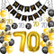 HankRobot 70th Birthday Decorations Party Supplies?42pack? Gold Number Balloon 70 Happy Birthday Banner Latex Balloons(Black, Golden) Confetti Balloons -Great for 70 Seventy Years Old Birthday Party