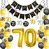 HankRobot 70th Birthday Decorations Party Supplies?42pack? Gold Number Balloon 70 Happy Birthday Banner Latex Balloons(Black, Golden) Confetti Balloons -Great for 70 Seventy Years Old Birthday Party