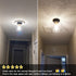 DLLT Industrial Semi Flush Mount Ceiling Light, Clear Glass Shade Ceiling Light Fixture, Farmhouse Ceiling Lighting for Hallway, Entryway, Passway, Bedroom, Corridor, Foyer (Bulb Not Included)