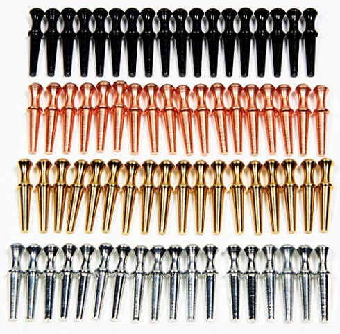 Cribbage Pegs Friends and Family Pack - Premium Metal Cribbage Pegs Set of 72 in Four Colors; 1? Tall; Fit 1/8 Holes, Red Velveteen Pouch, Bundled Items