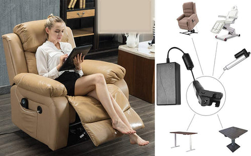 Universal Lift Chair or Power Recliner AC/DC Switching Power Supply Transformer Compatible with All Recliners 29V 2A Adapter for Lift Chair or Power Recliner(US Plug & Motor Cable Included)