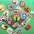 100PCS World Travel Maps Airplane Air and Famous Buildings Signs Stickers Waterproof Laptop Stickers Car Bicycle Suitcase Computer Water Bottle Mobile Phone Stickers Decals (Travel Maps 100)