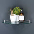 KES Glass Corner Shelf Bathroom Shower Shelf Tempered Glass with Rail SUS 304 Stainless Steel Floating Wall Mount Bracket Polished Finish, BGS2101A