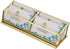 Hipiwe 4 Slots Glass Business Card Holder Stand - Vintage Gold Metal Name Card Display Stand Office Desktop Countertop Business Card Organizer