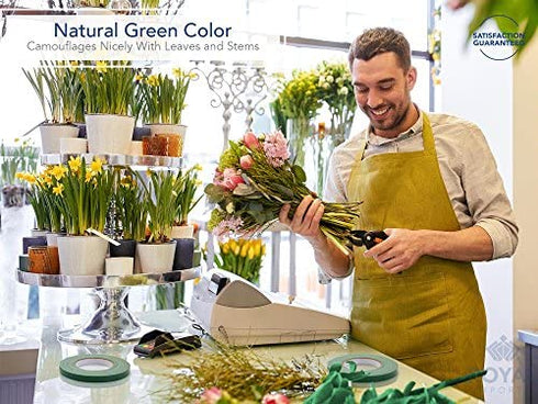 Royal Imports Floral Tape Green, Flower Wrap Adhesive Waterproof Tape for Bouquets 0.25" (60 Yd/180 Ft) - 1 Roll