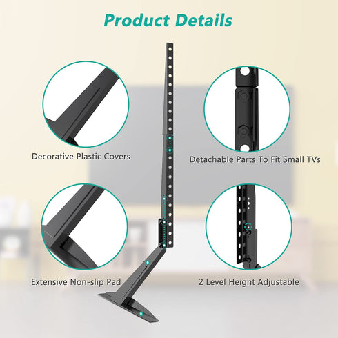 WALI Universal TV Stand Tabletop, for Most 22 to 65 inch LCD Flat Screen TV, VESA up to 800 by 400mm (TVS001), Black