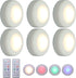 DRIMLITE Puck Lights with Remote 6 Pack, Battery Operated Mini LED Stick On Lights Wireless, Dimmable Under Cabinet Lighting with Timing Function, Color Changeable Closet Lighting for Kitchen Bedroom