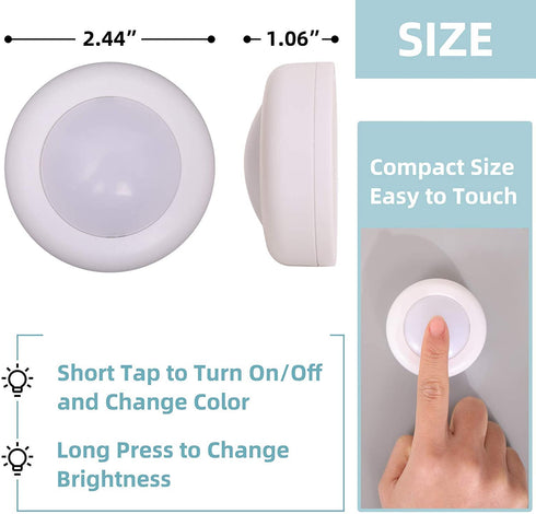 DRIMLITE Puck Lights with Remote 6 Pack, Battery Operated Mini LED Stick On Lights Wireless, Dimmable Under Cabinet Lighting with Timing Function, Color Changeable Closet Lighting for Kitchen Bedroom