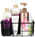 SANNO Adhesive & Suction Shower Caddy, Deep Bathroom Basket Suction Cup Large Shower Caddy Bath Organizer Kitchen Storage Basket for Gel Holder Bathroom Storage Shampoo, Conditioner,Stainless Steel