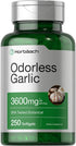 Odorless Garlic Softgels | 250 Count | Ultra Potent Garlic Extract | Non-GMO & Gluten Free Pills | by Horbaach