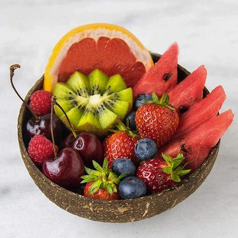 COCOBANGO® Coconut Bowls with Spoons and Forks: Vegan, Organic, 100% natural Coconut Bowls, Smoothie bowls, Wooden Bowls for Food, Wooden Fruit Bowls, Acai Bowls (Set of 2)