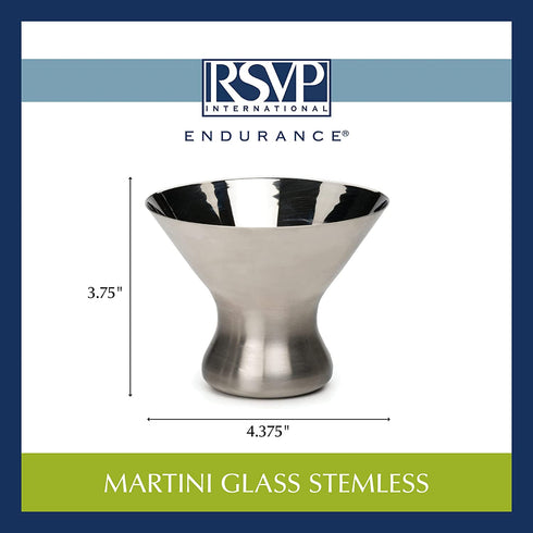 Endurance 8 Oz. Stemless Martini Glass - One Glass