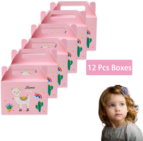 Llama Birthday Party favors Supplies Set - Llama Bracelets, Rings, Tattoos, Badges, KeyChains and Goodie bags for Classroom Rewards Carnival Prizes Set Gifts for Kids Girls - Serve 12 Guests -72Pcs