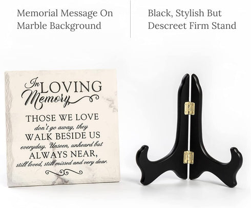 LukieJac Sympathy Gifts for Loss of Loved One In Memory of Mother Father Plaque with Wooden Stand Bereavement/Condolences/Grief Gifts-Funeral Decor Sign Sorry for Your Loss Remembrance-Poem(3 Options)