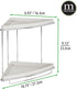 mDesign Metal 2-Tier Corner Storage Organizing Caddy Stand for Bathroom Vanity Countertops, Shelving or Under Sink - Free Standing, 2 Plastic Shelves - Light Gray/Chrome
