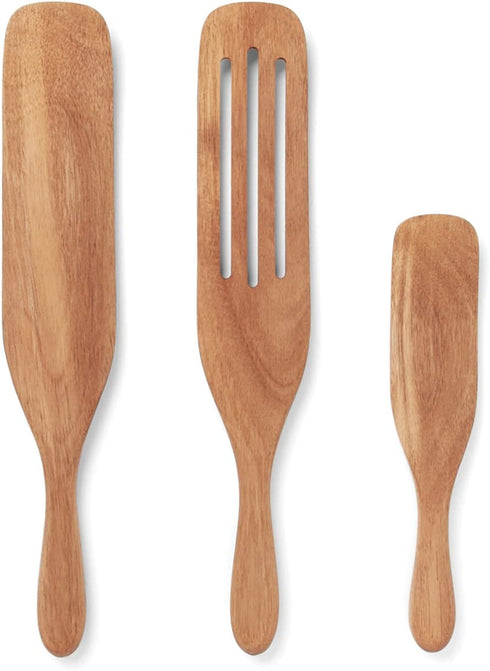 Fox Run 3-Piece Acacia Spurtle Set (Stirring Spatula/Spoon), 2 x 6 x 14.5 inches, Brown
