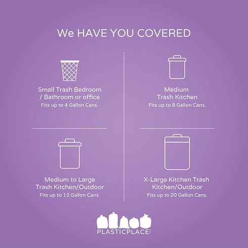 Plasticplace 4 Gallon Trash Bags ”‚ 0.7 Mil ”‚ Lavender and Soft Vanilla Scented Garbage Can Liners ”‚ 17" x 16" (200 Count)