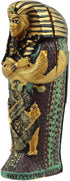 Gifts & Decor Ebros Egyptian King Tutankhamun Pharaoh Sarcophagus Coffin with Mummy Figurine Set 4" Long Egyptian Pharaoh Tombstone Historical Sculpture
