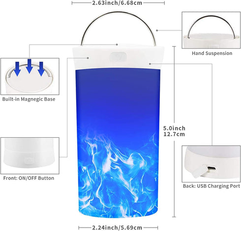 LED Flame Lights, Battery Operated Flame Lamps, Flickering Fake Fire Lamps with Remote Control and Timer, Waterproof Indoor/Outdoor Lantern Hanging Lamps Fireplace Romantic Light for Home Party Bar