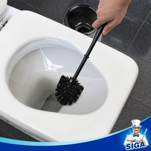 MR.SIGA Toilet Brush with Holder, Pack of 3, Black