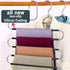 Myfolrena Pants Hangers Non Slip Updated S-Shaped 5 Layers Hangers Closet Space Saver for Jeans Scarf Tie Clothes(4-Pack)