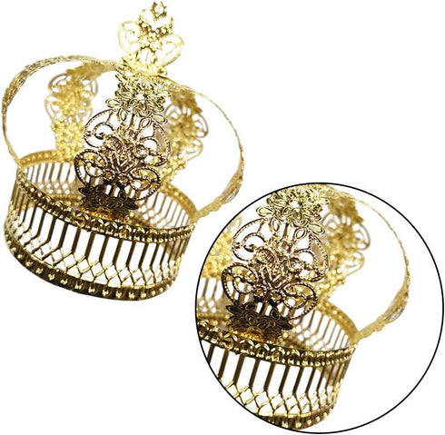 Cabilock Christmas Cake Crown Shape Cake Decor Baking Dessert Decor Party Supplies (Golden)