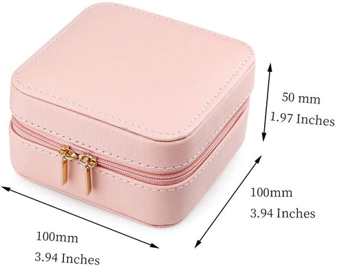 JIDUO Duomiila Small Jewelry Box, Travel Mini Organizer Portable Display Storage Case for Rings Earrings Necklace,Gifts for Girls Women (Girl Pink)