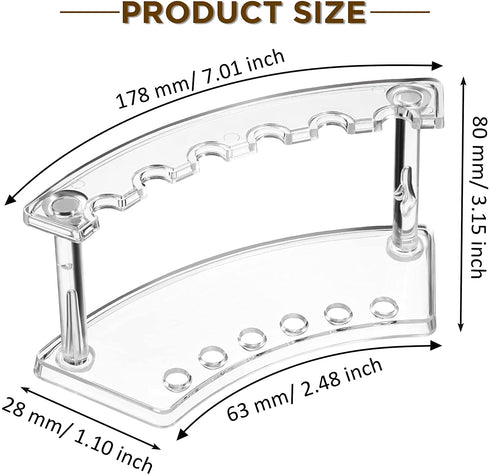 Chinco Plastic Pen Holder Clear Display Stand 6-Slots Pen Display Stand Eyebrow Pen Stand Makeup Brush Rack Organizer for Home Office Desk School Supplies, Vertical (10 Pieces)