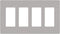 Lutron Claro 4 Gang Decorator/Rocker Wallplate, Gloss, Gray (1-Pack) | CW-4-GR