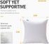 Acanva Decorative Throw Pillow Inserts for Sofa, Bed, Couch and Chair, Square Euro Sham Form Stuffer with Premium Polyester Microfiber, White, 2 Count