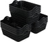 Rinboat Small Plastic Desktop Storage Basket Tray, Black, 12 Packs