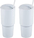 COKTIK 30oz Pastel Colored Acrylic Cups with Lids and Straws, Double Wall Matte Reusable Plastic Tumblers,Large Capacity for Parties, Birthdays(White,2 pack)