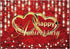 Funnytree 82" X 59" Happy Wedding Anniversary Party Backdrop Banner Red Gold Flowers Roses Photo Booth Banner Supplies Photography Background Indoor Outdoor Decorations