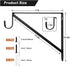 SUNGROOCloset Rod Brackets Holder Heavy Duty Support Bracket Black Closet Shelf Bracket with Rod Support Great for Both Shelf Storage and Closet Rod 2 Pack 4 Pack (2 Pack)