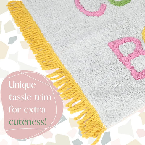 Cute Bath Mat for Bathrooms - Check Out Your Cutie Booty Funny Bath Mat, Thick Plush Cotton Absorbent Bath Mat, Bathroom Mats, Fun Bath Mats for Bathroom, Cute Blue Bathroom Rugs by The Happy Human Co