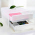 VANRA Desktop Drawer Organizer Single Drawer Unit Office Stacking Drawer System Plastic Storage File Cabinet for A4 Letter Size (Translucent)