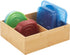 mDesign Bamboo Wood Kitchen Storage Bin Organizer for Food Container Lids and Covers - Use in Cabinets, Pantries, Cupboards - Large Divided Organizer with 3 Sections - 12" Long - Natural