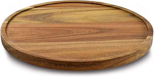 9" Acacia Wood Lazy Susan Organizer Kitchen Turntable for Cabinet Pantry Table Organization