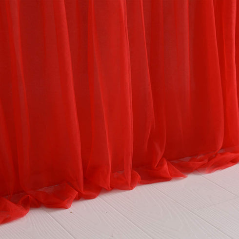 Suppromo 9ft Red Tulle Table Skirts for Rectangle or Round Tables Tutu Table Skirt Decoration for Christmas Decorations Baby Shower Birthday Party Wedding Table Decorations(Red, L9(ft)*H 30in)