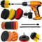 23 Pieces Drill Brush Attachment Set for Cleaning - Power Scrubber Brush Pad Sponge Kit with Extend Attachment for Bathroom, Carpet, Car, Grout, Carpet, Floor, Tub, Shower, Tile, Corners, Kitchen