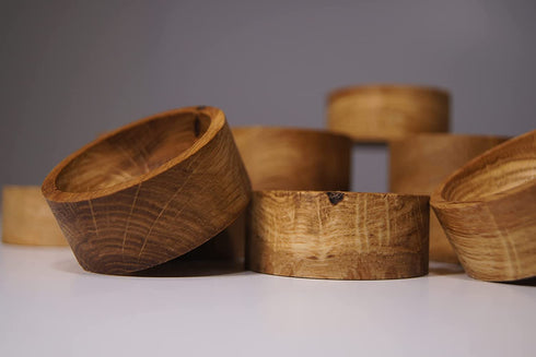 Oak Wood Ring Dish, Round Wooden Ring Holder For Men & Women, Safe Place Storage, Personal Jewelry Organizer Bowl, Bedside Sink & Shower Vanity, Hardwood Trinket Tray, Bathroom Kitchen Bedroom Desk Table & Counter Organizer, Wedding Groomsmen Bridesmaid A