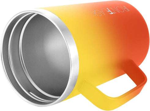 IRON °FLASK Grip Coffee Mug - 12 Oz, Leak Proof, Vacuum Insulated Stainless Steel Bottle, Double Walled, Thermo Travel, Hot Cold, Water Metal Canteen